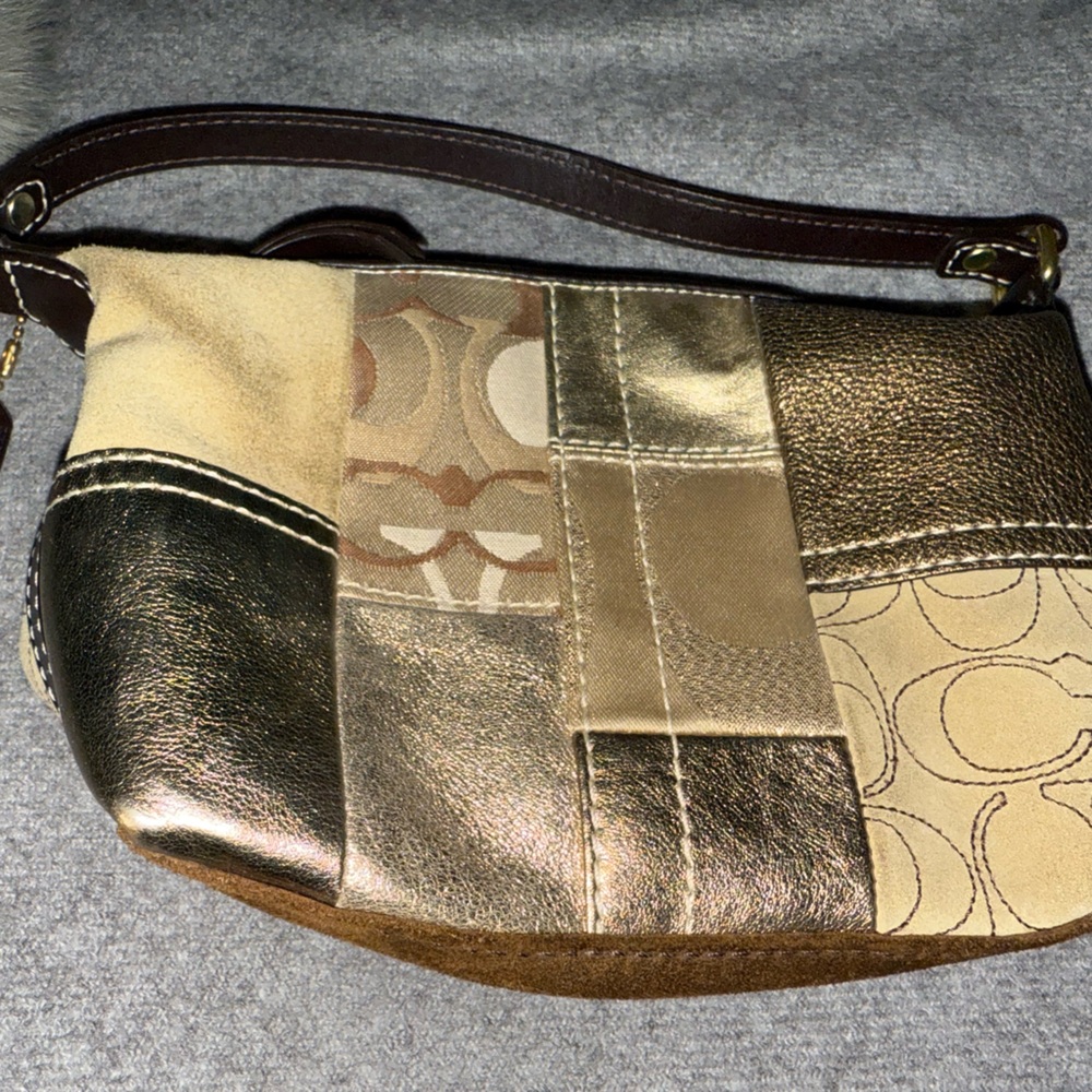 Patchwork Metallic Shoulder Bag